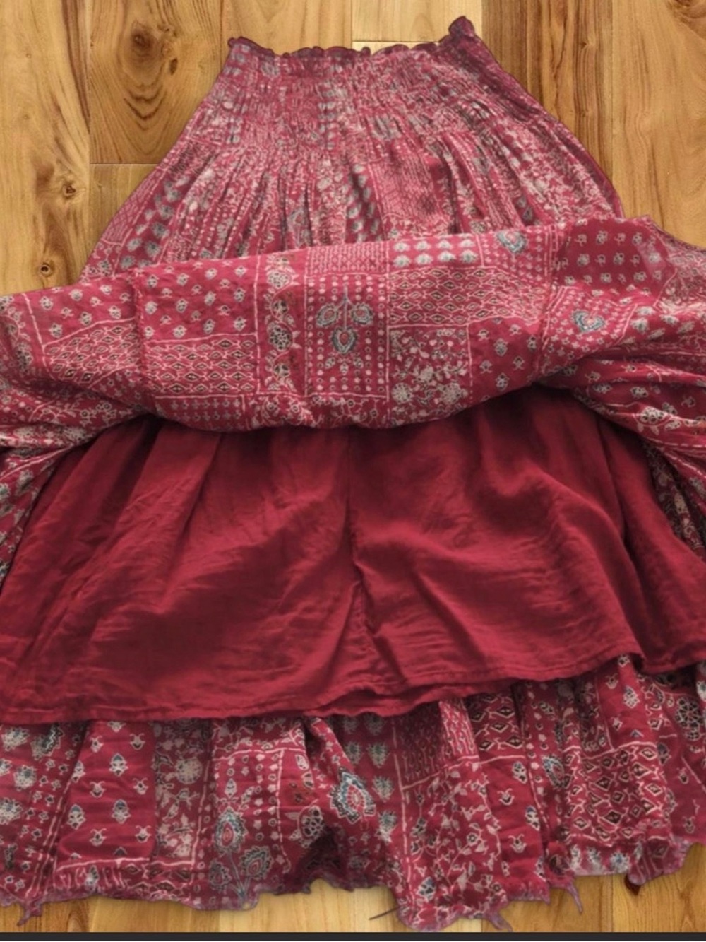 NATURAL LIFE Pink Patchwork Print Maxi Skirt - Picture 2 of 4